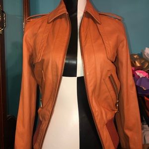 Rachel Zoe Orange Pilot Jacket
